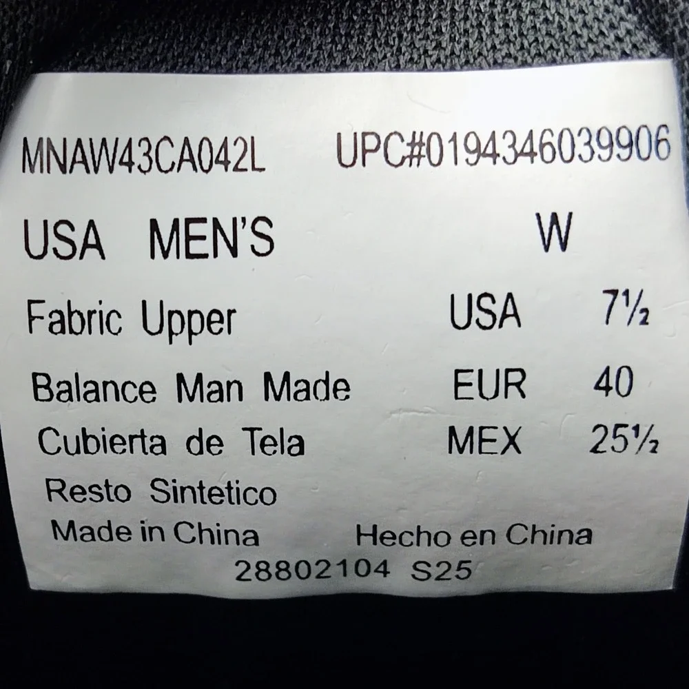 Athletic Works Sneakers Mens 7.5 Black MNAW43CA042L Fabric Upper Walking Shoes